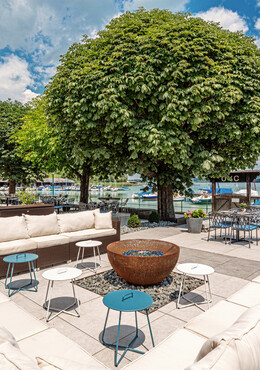 Die See-Terrasse des Hotels Seewirt Mattsee